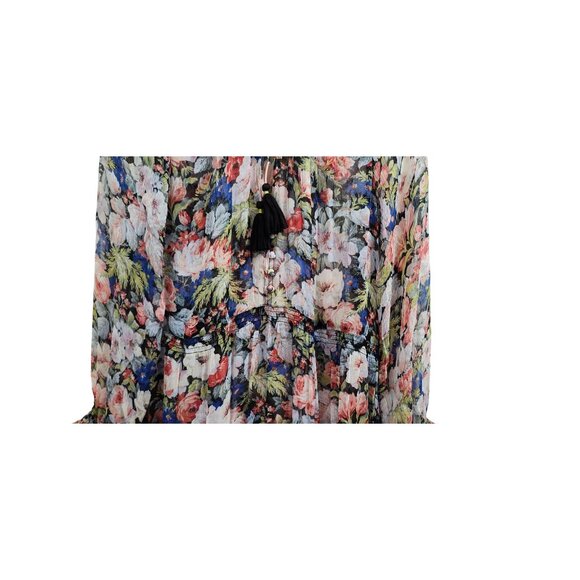 Anthropologie The Marais Printed Chiffon Maxi Dress Floral Sheer Overlay L - Picture 4 of 15